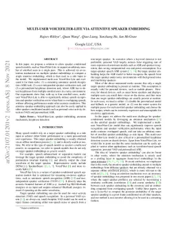 Multi-user VoiceFilter-Lite via Attentive Speaker Embedding