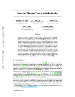 Truncated Marginal Neural Ratio Estimation
