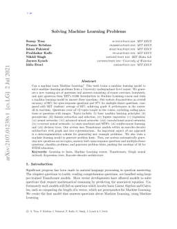 Solving Machine Learning Problems