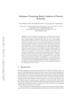 Subspace Clustering Based Analysis of Neural Networks