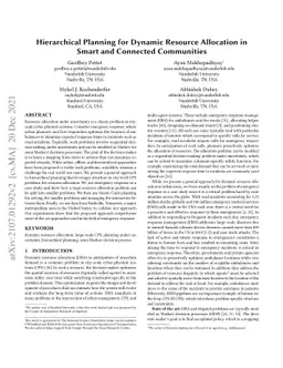 Hierarchical Planning for Dynamic Resource Allocation in Smart and
  Connected Communities