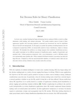 Fair Decision Rules for Binary Classification