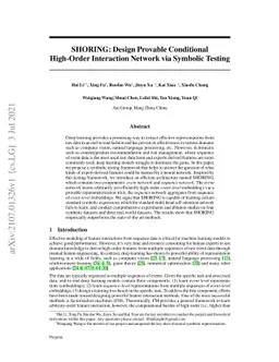 SHORING: Design Provable Conditional High-Order Interaction Network via
  Symbolic Testing
