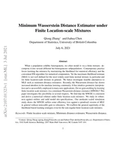 Minimum Wasserstein Distance Estimator under Finite Location-scale
  Mixtures