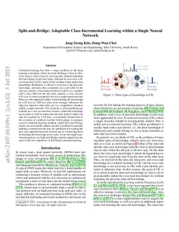 Split-and-Bridge: Adaptable Class Incremental Learning within a Single
  Neural Network
