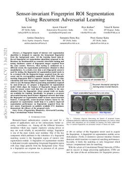 Sensor-invariant Fingerprint ROI Segmentation Using Recurrent
  Adversarial Learning