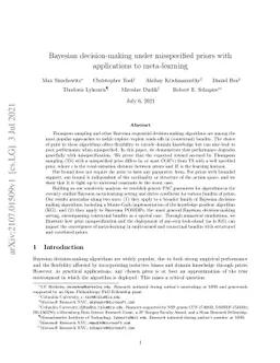 Bayesian decision-making under misspecified priors with applications to
  meta-learning