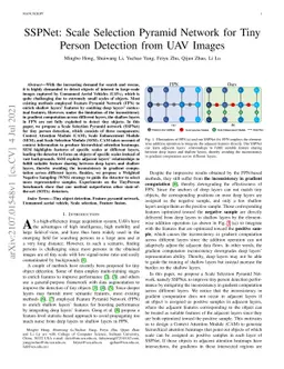 SSPNet: Scale Selection Pyramid Network for Tiny Person Detection from
  UAV Images