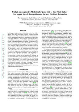 Unified Autoregressive Modeling for Joint End-to-End Multi-Talker
  Overlapped Speech Recognition and Speaker Attribute Estimation