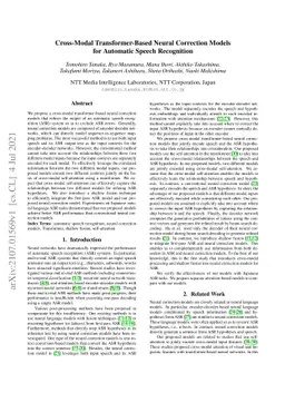 Cross-Modal Transformer-Based Neural Correction Models for Automatic
  Speech Recognition