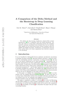 A Comparison of the Delta Method and the Bootstrap in Deep Learning
  Classification