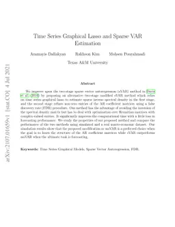 Time Series Graphical Lasso and Sparse VAR Estimation