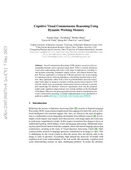 Cognitive Visual Commonsense Reasoning Using Dynamic Working Memory
