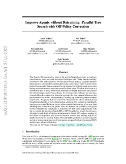 Improve Agents without Retraining: Parallel Tree Search with Off-Policy
  Correction