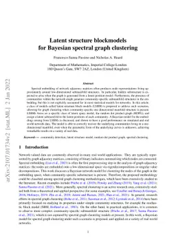 Latent structure blockmodels for Bayesian spectral graph clustering