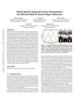 Depth Quality-Inspired Feature Manipulation for Efficient RGB-D Salient
  Object Detection