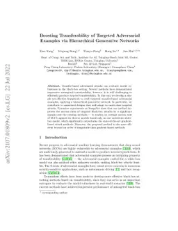 Boosting Transferability of Targeted Adversarial Examples via
  Hierarchical Generative Networks