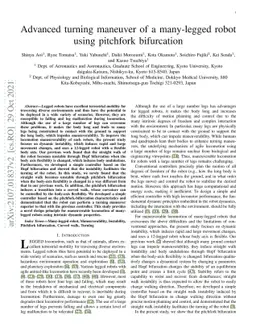 Advanced turning maneuver of a multi-legged robot using pitchfork
  bifurcation