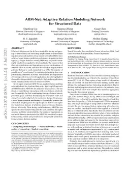 ARM-Net: Adaptive Relation Modeling Network for Structured Data