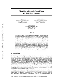 Matching a Desired Causal State via Shift Interventions