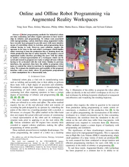 Online and Offline Robot Programming via Augmented Reality Workspaces