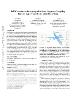 Self-Contrastive Learning with Hard Negative Sampling for
  Self-supervised Point Cloud Learning