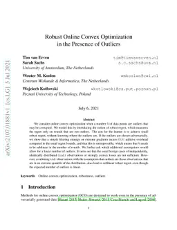 Robust Online Convex Optimization in the Presence of Outliers