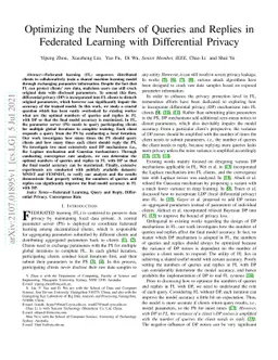 Optimizing the Numbers of Queries and Replies in Federated Learning with
  Differential Privacy