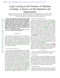 Logic Locking at the Frontiers of Machine Learning: A Survey on
  Developments and Opportunities