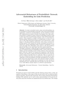 Adversarial Robustness of Probabilistic Network Embedding for Link
  Prediction