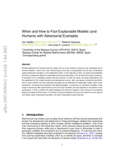 When and How to Fool Explainable Models (and Humans) with Adversarial
  Examples