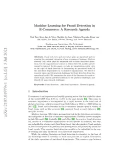 Machine Learning for Fraud Detection in E-Commerce: A Research Agenda