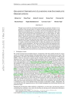 Gradient Importance Learning for Incomplete Observations
