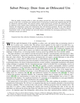 Subset Privacy: Draw from an Obfuscated Urn