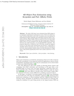 6D Object Pose Estimation using Keypoints and Part Affinity Fields