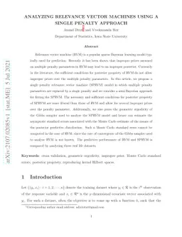 Analyzing Relevance Vector Machines using a single penalty approach