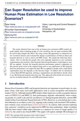 Can Super Resolution be used to improve Human Pose Estimation in Low
  Resolution Scenarios?