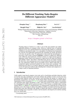 Do Different Tracking Tasks Require Different Appearance Models?
