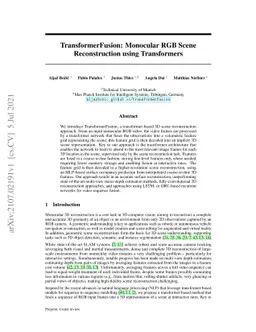 TransformerFusion: Monocular RGB Scene Reconstruction using Transformers