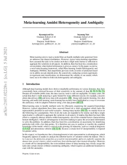Meta-learning Amidst Heterogeneity and Ambiguity