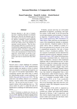 Sarcasm Detection: A Comparative Study