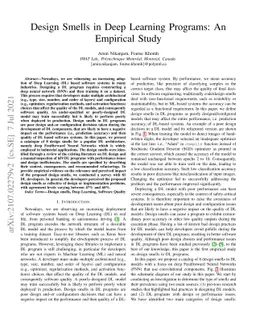 Design Smells in Deep Learning Programs: An Empirical Study