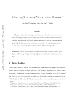 Clustering Structure of Microstructure Measures