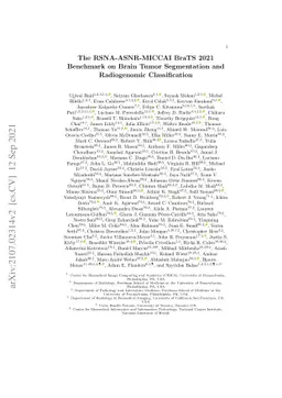 The RSNA-ASNR-MICCAI BraTS 2021 Benchmark on Brain Tumor Segmentation
  and Radiogenomic Classification