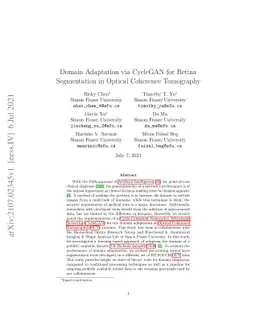 Domain Adaptation via CycleGAN for Retina Segmentation in Optical
  Coherence Tomography