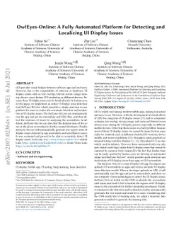OwlEyes-Online: A Fully Automated Platform for Detecting and Localizing
  UI Display Issues