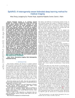 SplitAVG: A heterogeneity-aware federated deep learning method for
  medical imaging