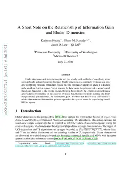 A Short Note on the Relationship of Information Gain and Eluder
  Dimension
