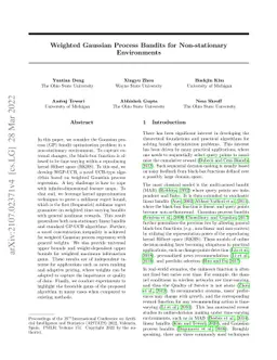 Weighted Gaussian Process Bandits for Non-stationary Environments