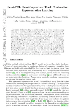 Semi-TCL: Semi-Supervised Track Contrastive Representation Learning